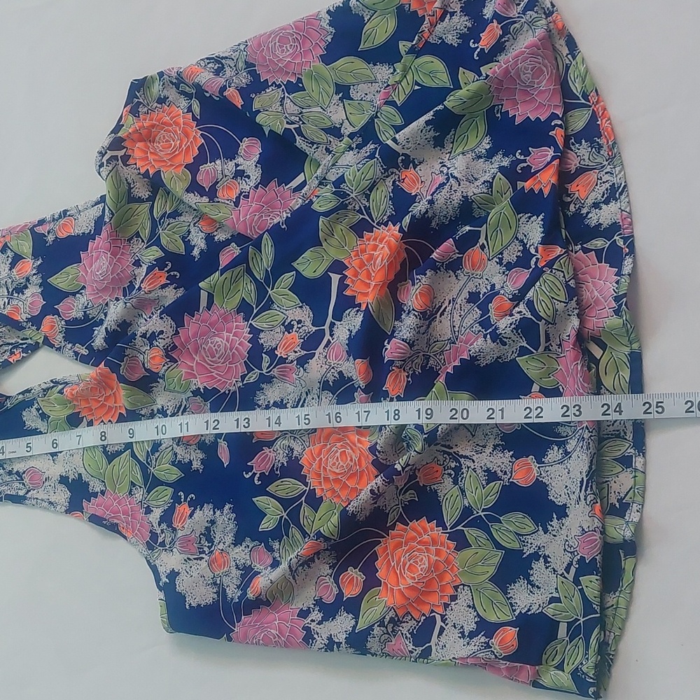 Gracie women's Floral Halter Top in Pink and Orange size M - Picture 7 of 9